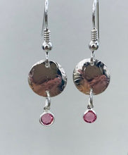 Load image into Gallery viewer, Sterling Silver with Pink Crystal Drops