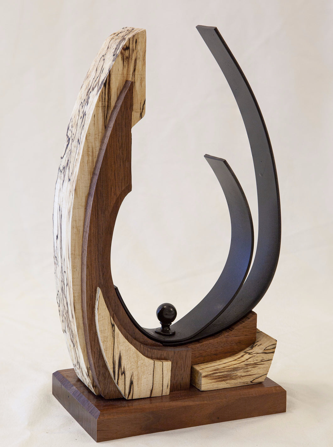 Sculpture - Walnut/Maple/Steel by Richard Gorden