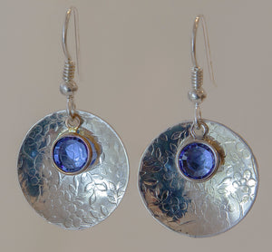 Sterling Earrings and Sapphire crystals - sold