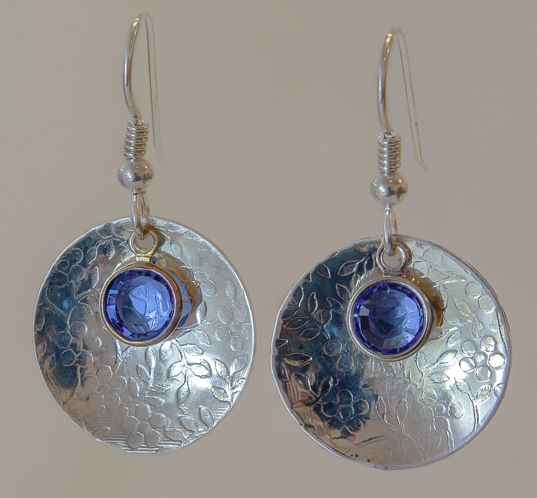 Sterling Earrings and Sapphire crystals - sold