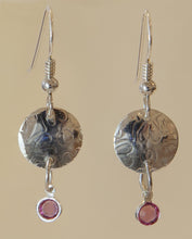 Load image into Gallery viewer, Sterling Silver with Pink Crystal Drops