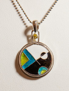 Abstract Cloisonne Pendant